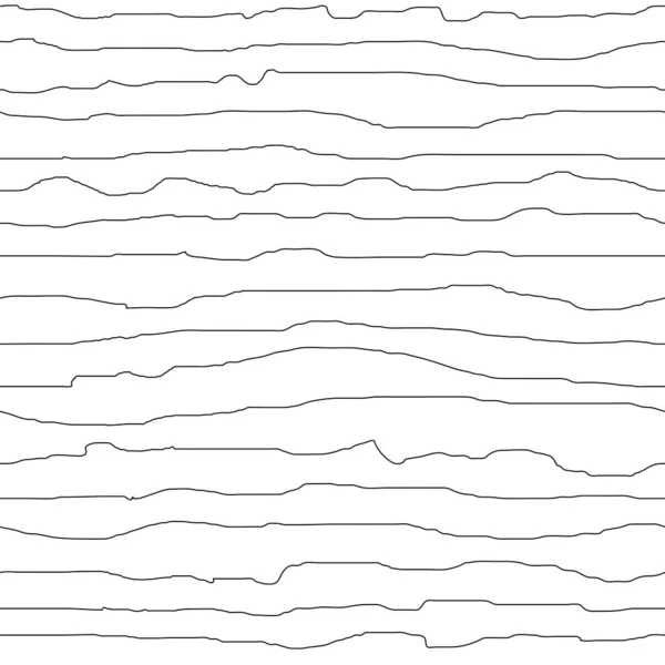 Бесшовный Абстрактный Полосатый Узор Черные Изогнутые Рваные Линии Нарисованные Вручную — стоковый вектор