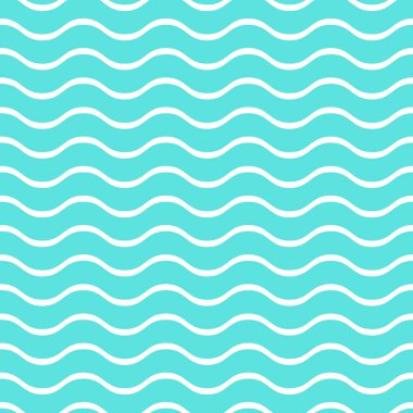 Kusursuz deniz motifi. Geometrik beyaz, mavi deniz dalgaları arka plan. Tarafsız çizgili su çizgileri doğanın, tatilin, duvar kağıdı için seyahat, ambalaj kağıdı, kumaş, defter, giysi