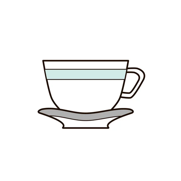 Gestreifte Tasse Kaffee Tee Becher Mit Espresso Latte American Cappuccino — Stockvektor
