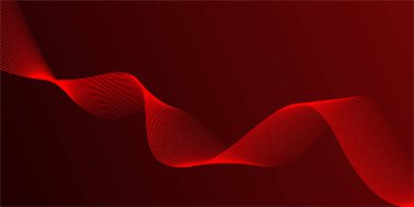 Parlak çizgi dalgalarıyla soyut kırmızı eğimli arkaplan. afiş, poster, kapak, broşür, broşür, web sitesi için modern arkaplan