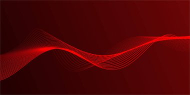 Parlak çizgi dalgalarıyla soyut kırmızı eğimli arkaplan. afiş, poster, kapak, broşür, broşür, web sitesi için modern arkaplan