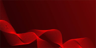 Parlak çizgi dalgalarıyla soyut kırmızı eğimli arkaplan. afiş, poster, kapak, broşür, broşür, web sitesi için modern arkaplan