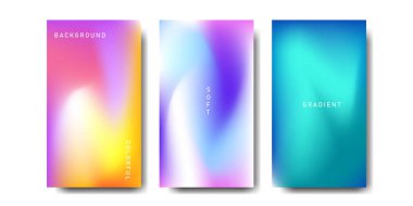 Set of soft gradient pastel color backgrounds. Colorful abstract background design template, suitable for posters, banners, advertisements, presentations.