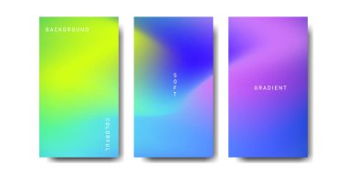 Set of soft gradient color backgrounds. Colorful abstract background design template, suitable for posters, banners, advertisements, presentations.