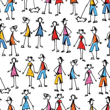 İnsanlar Doodles desen