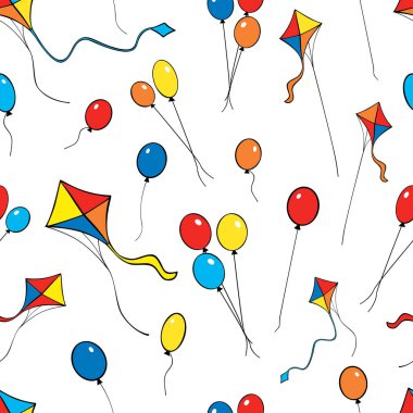Vektör desen uçurtma ve balon