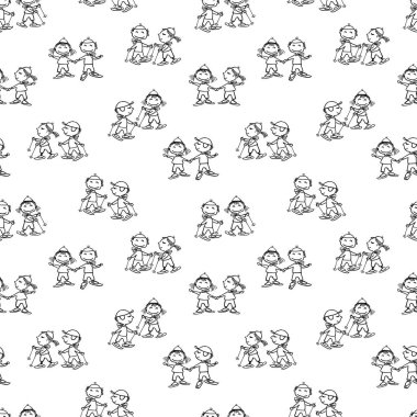 Vektör desen Kayak komik çocuk