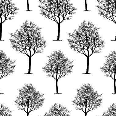 Sorunsuz arka planını ağaçlarının silhouettes