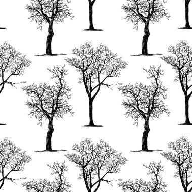 Ağaçlar siluetleri seamless modeli