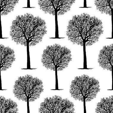 Vektör arka planını ağaçlarının silhouettes