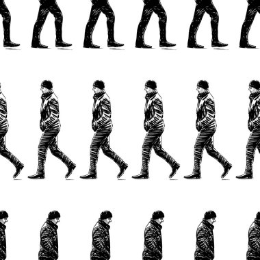 Kişi uzun adımlarla sorunsuz arka plan