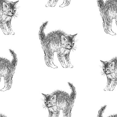 Kedi skeçler kesintisiz arka plan