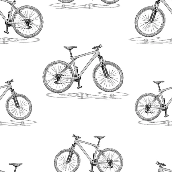 Hintergrund Der Skizzen Von Fahrrädern — Stockvektor