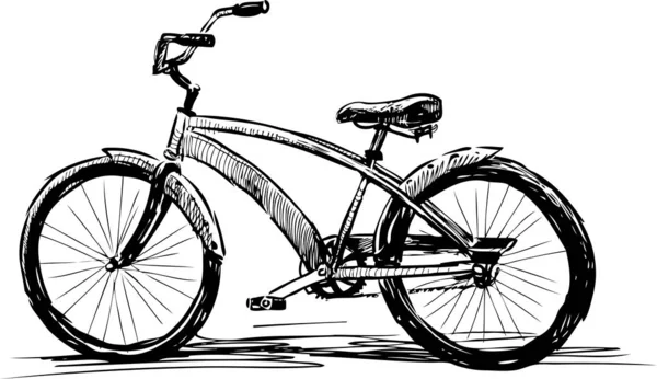 Skiss Modern Gång Cykel — Stock vektor