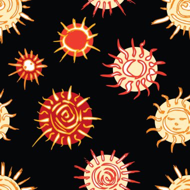 Dekoratif çizilmiş yıldızların dikişsiz deseni