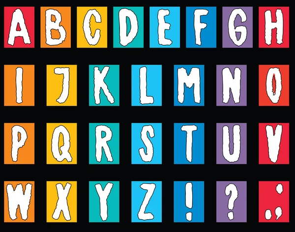 Vector Afbeelding Van Een Alfabet Van Decoratieve Getekende Letters — Stockvector