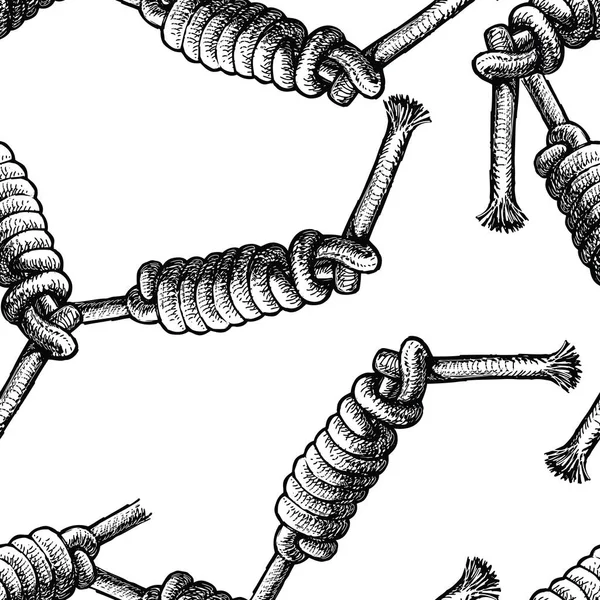 Padrão Sem Costura Esboços Nós Mar —  Vetores de Stock
