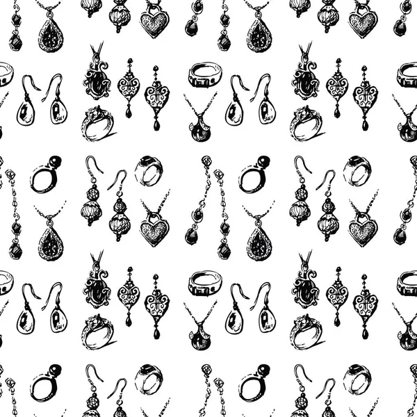 Απρόσκοπτη Μορφή Σκίτσα Διάφορα Γυναικεία Κοσμήματα — Διανυσματικό Αρχείο
