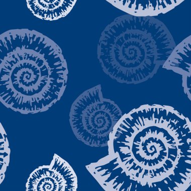 Siluetlerin kusursuz deseni fosil nautilus 'u çekti