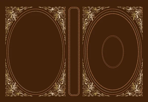 Vektör Klasik kapak için bir kitap. Dekoratif vintage kapak veya kitap ve egzersiz kitap için çerçeve. Standart ölçü tarafından çizilir. Rengi değişti