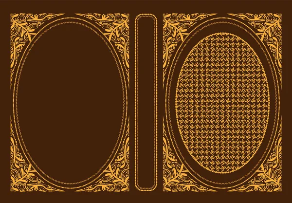 Vektör Klasik kapak için bir kitap. Dekoratif vintage kapak veya kitap ve egzersiz kitap için çerçeve. Standart ölçü tarafından çizilir. Rengi değişti