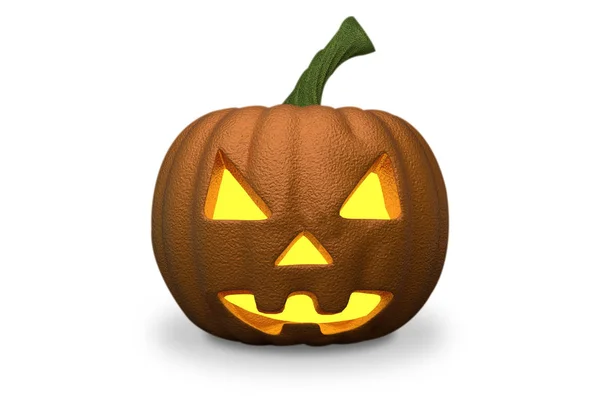 Skrämmande Jack Lykta Halloween Pumpa Med Ett Ljus Inuti Render — Stockfoto