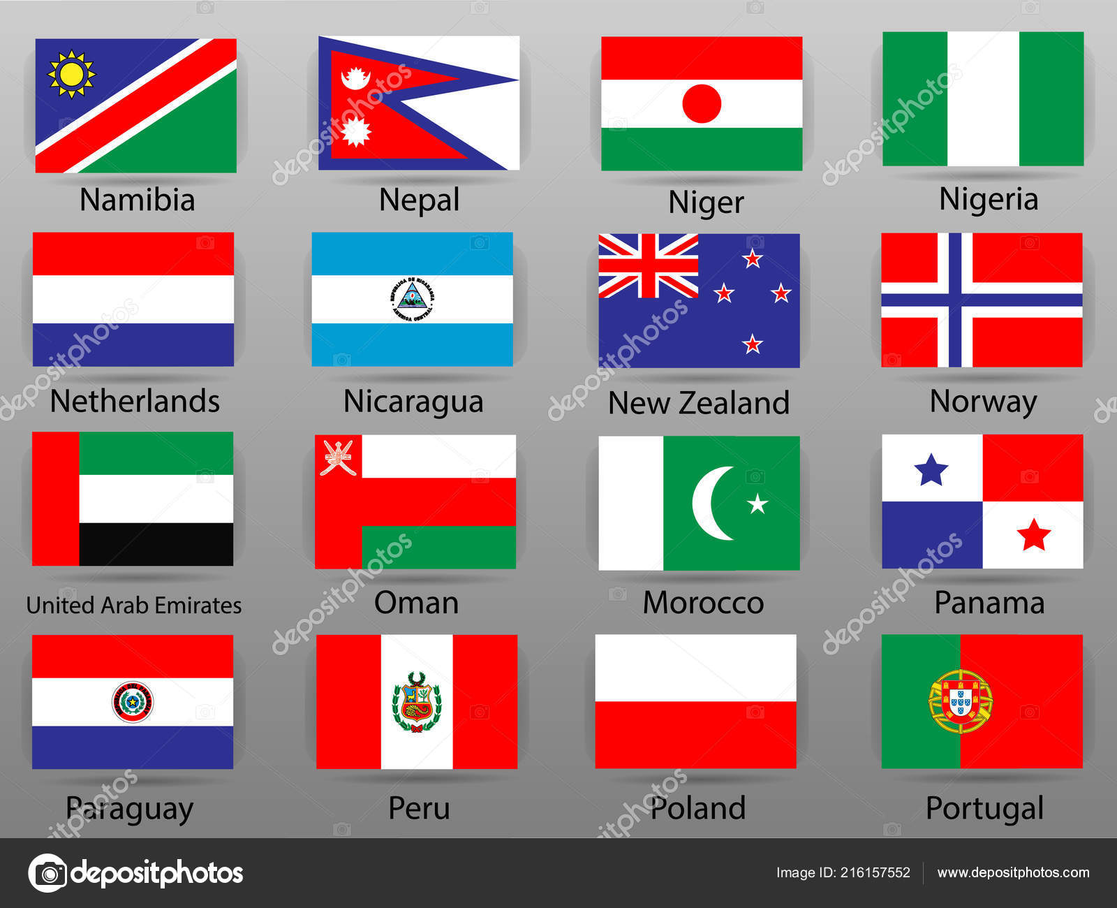 Banderas Todos Los Países Del Mundo Parte — Vector de stock © Galina66