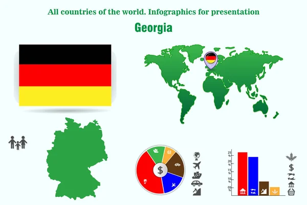Германия Страны Мира Инфографика Презентации Набор Векторов — стоковый вектор