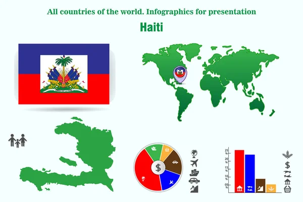 Гаити Страны Мира Инфографика Презентации Набор Векторов — стоковый вектор