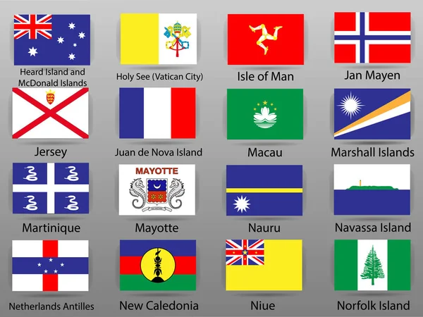 Banderas Todos Los Países Del Mundo Parte — Vector de stock