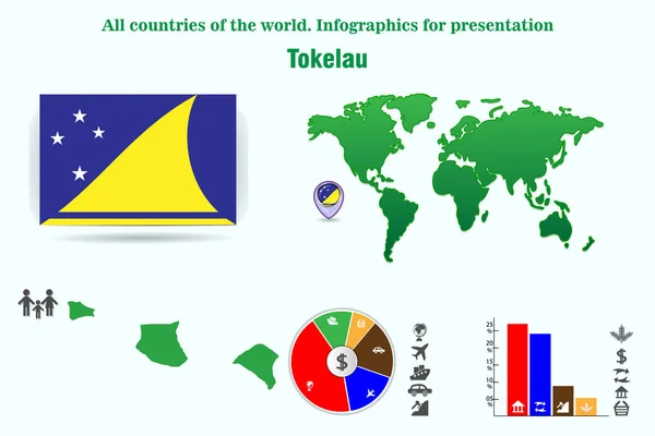 Токелау Инфографика Презентации Страны Мира Набор Векторов — стоковый вектор