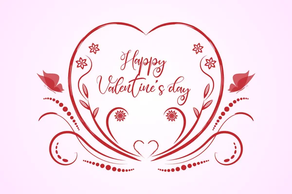День Святого Валентина Красный Праздничный Орнамент Белом Фоне Векторная Иллюстрация — стоковый вектор