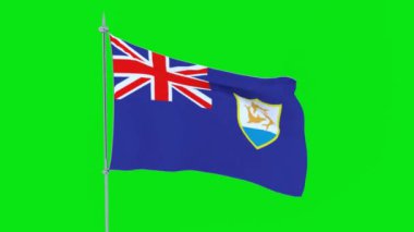 Yeşil arka plan üzerinde ülke Anguilla bayrağı tasa