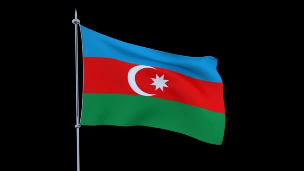 Flagge Des Landes Azerbaijan Flattert Auf Grünem Hintergrund Darstellung — Stockvideo