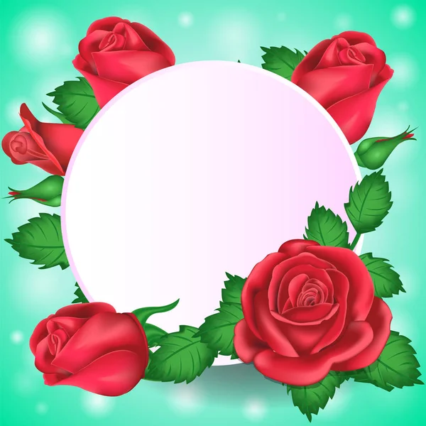 Ημέρα Του Αγίου Βαλεντίνου Ευχετήριες Κάρτες Γύρο Banner Και Τριαντάφυλλα — Διανυσματικό Αρχείο