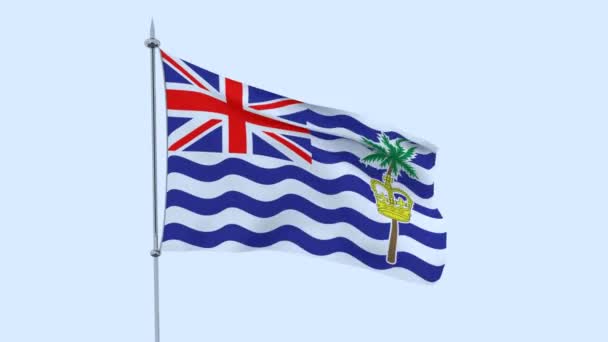 Flag Country British Indian Flutters Blue Sky Rendering — Stock Video