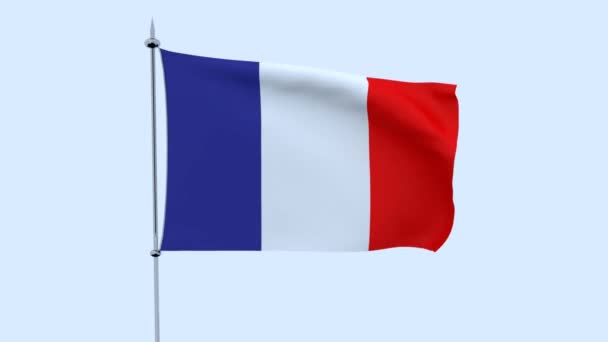 Die Flagge Des Landes Flattert Gegen Den Blauen Himmel Darstellung — Stockvideo