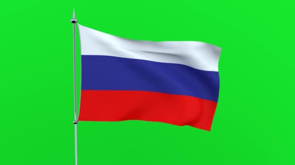 Bandera Del País Rusia Ondea Sobre Fondo Verde Renderizado — Vídeos de Stock