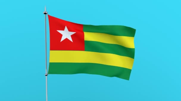 Bandeira País Togo Fundo Azul Renderização — Vídeo de Stock