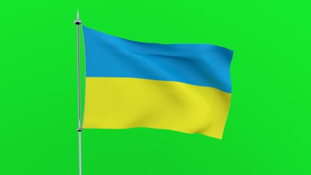 Flaga Kraju Ukraina Zielonym Tle Renderowanie — Wideo stockowe