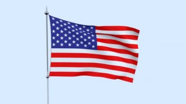 Yeşil arka planda ülkenin Amerika Birleşik Devletleri bayrağı. 3d render