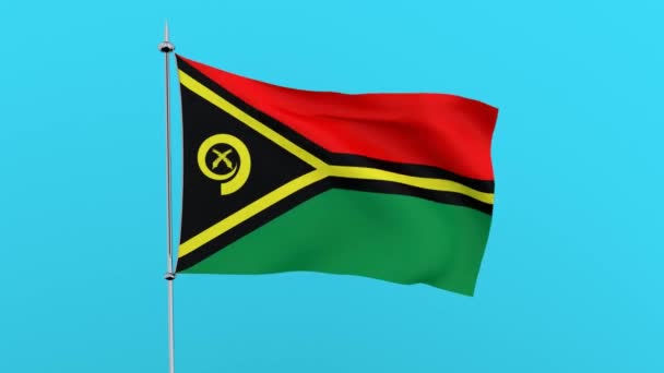 Флаг Страны Вануату Синем Фоне Рендеринг — стоковое видео