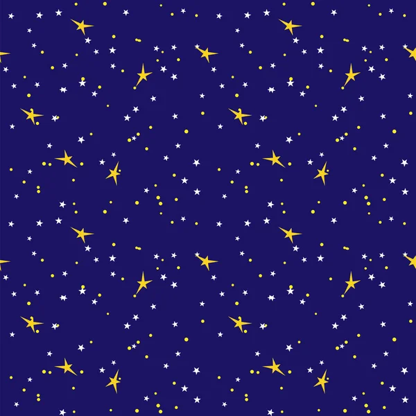 Ciel étoilé sombre motif sans couture avec constellations et étoiles — Image vectorielle