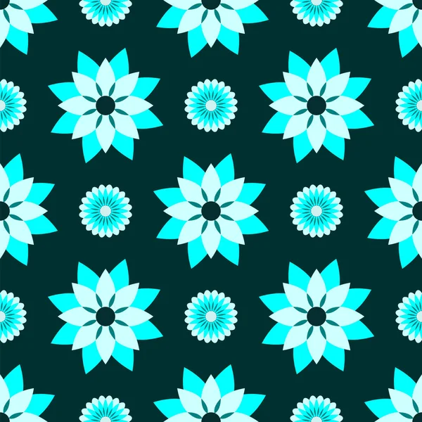 Nahtloser Hintergrund symmetrischer Blumen in hellen Grüntönen Designkonzept für Stoff und Druckpapier — Stockvektor