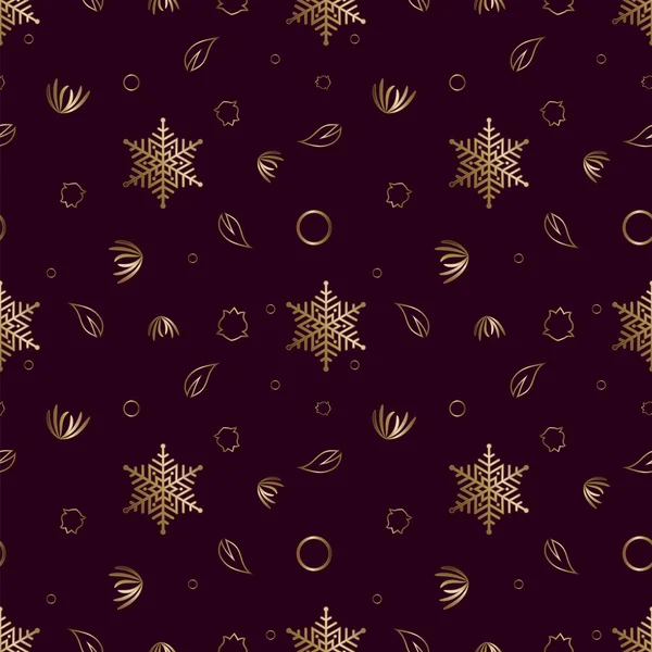 Zökkenőmentes minta Arany dísz barna háttér Boldog karácsonyt és boldog új évet vektor kép 50 — Stock Vector
