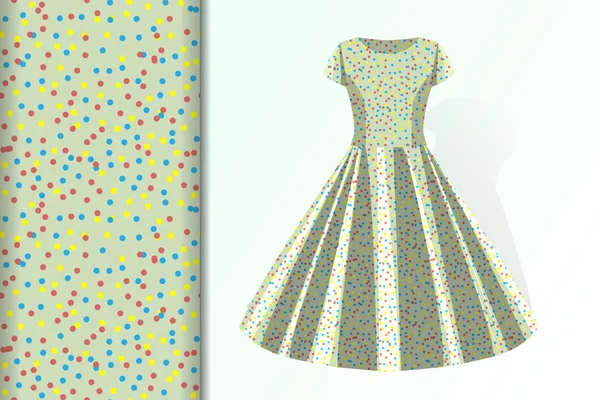 Kusursuz arka plan Elbise ve karışık daireler ile taklit kumaş ve kağıt tasarımı için kavram, vektör illüstrasyon