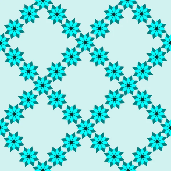 Fond sans couture dans les tons bleus des motifs floraux illustration vectorielle — Image vectorielle