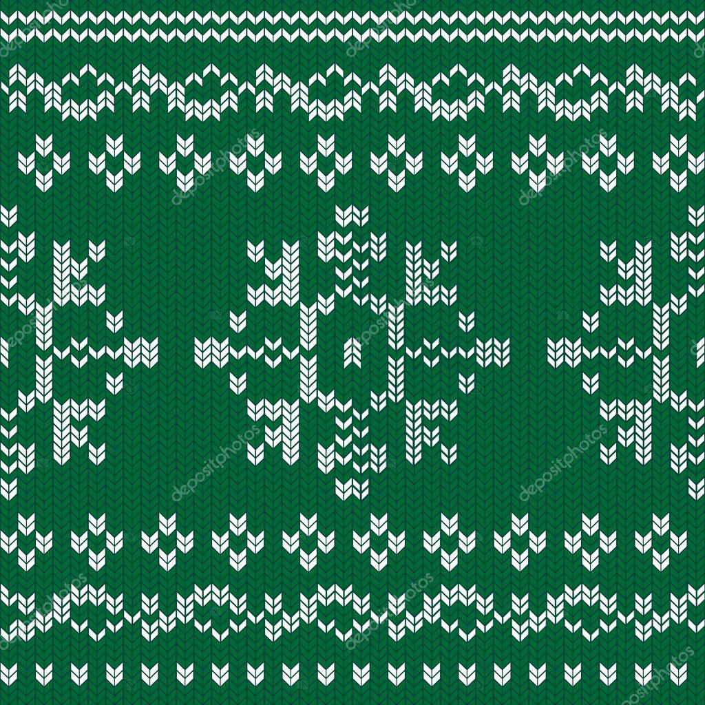 Winter holiday knitted pattern. Christmas ornament for knitting. Seamless woolen knitted imitation texture vector illustration