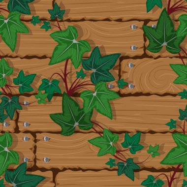 Deri ahşap duvar, bitkisiz arka plan, vektör illüstrasyonu