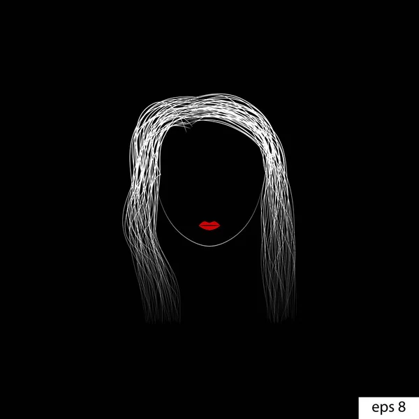 Kadın yüzü siyah arka planda siluet